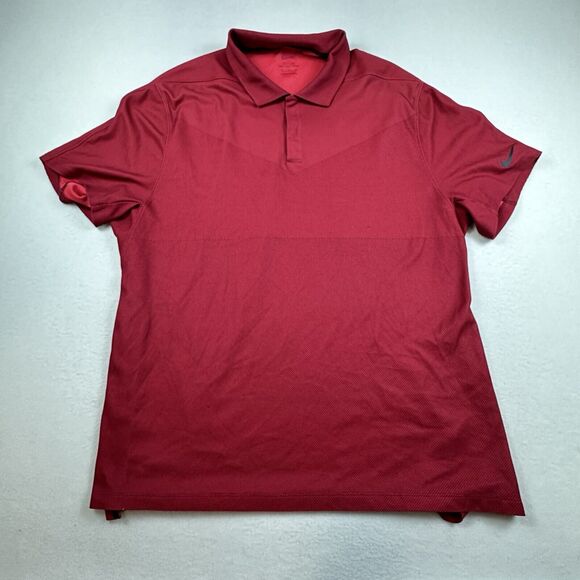 Nike Shirt Mens XL Red Dri-Fit ADV TIGER WOODS Performance Golf Polo DA2995 - Picture 1 of 13